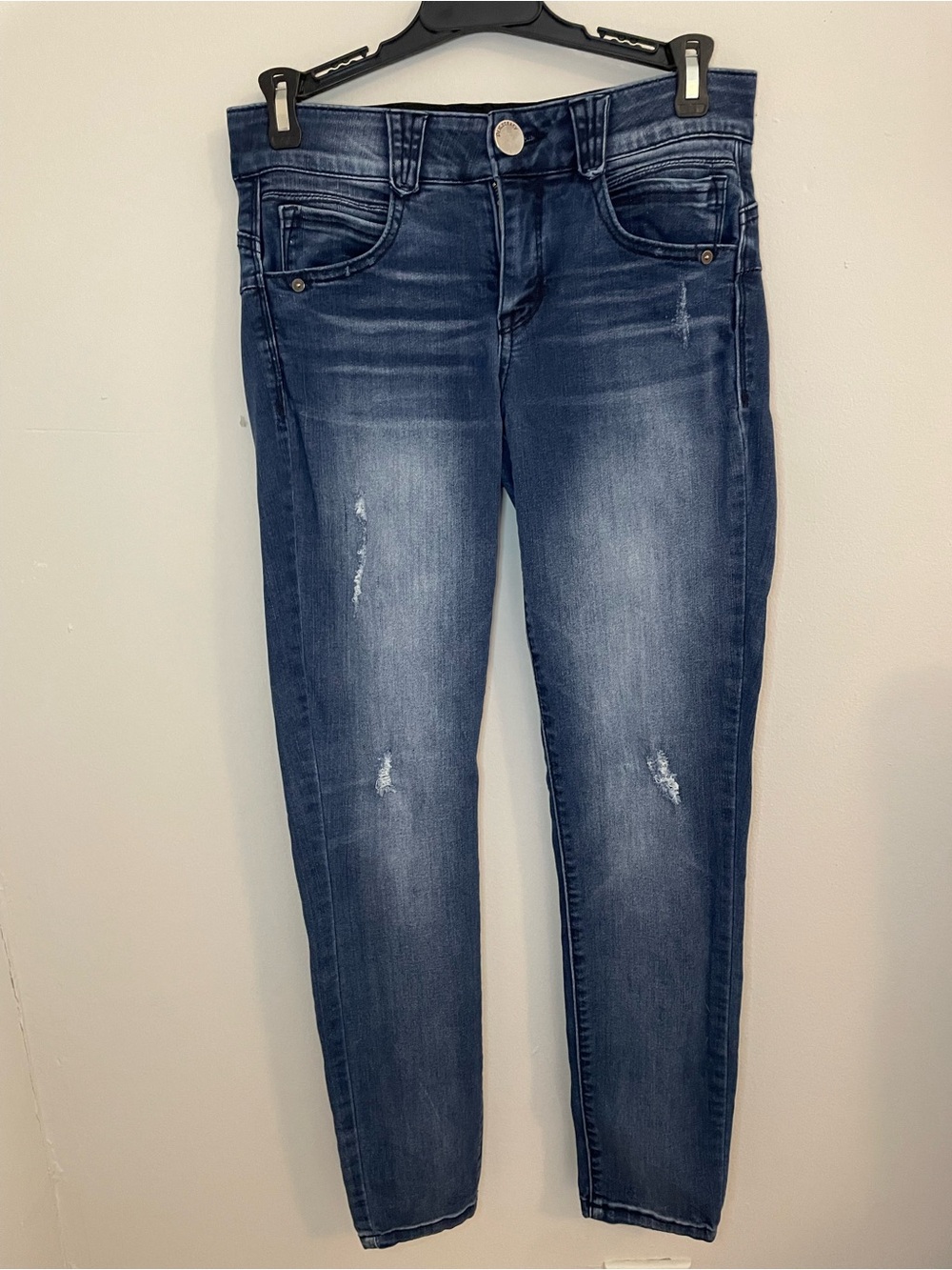 Democracy Women's Indigo Distressed Skinny Jeans